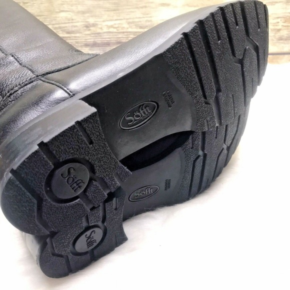 Sofft Sharnell II Black Pebbled Leather Sz 7 M Riding Waterproof Lined Boots - Picture 11 of 12